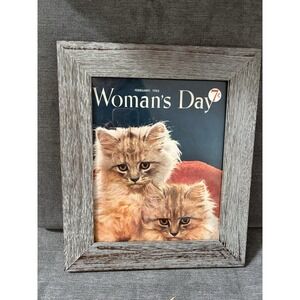 Vintage Cat Ephemera Newspaper Magazine Clipping Framed Art